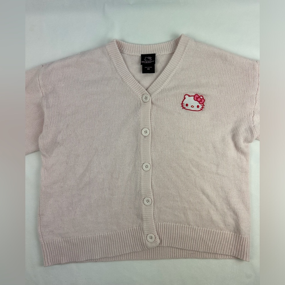 Hello Kitty Hot Topic Strawberry Milk Pink Knit Sweater